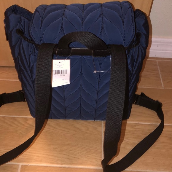 NWT Kate Spade navy quilted backpack - Picture 2 of 4